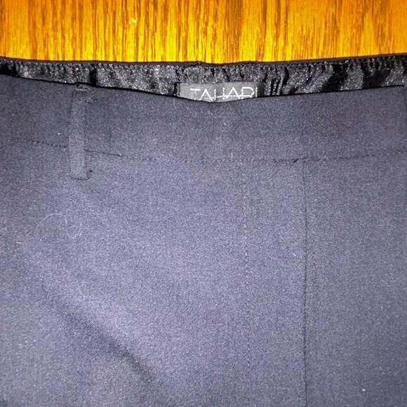 NWT Tahari Elegant Black Wide-Leg Cuff Zip Dress Pants Front Pockets Size 14 - Picture 9 of 12